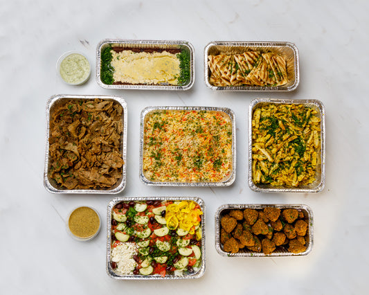 Buffet shown in picture serves 20 people.